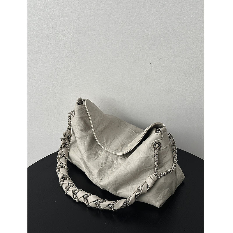 Women's High-grade Fashionable White Clutch Pattern Chain Shoulder Bags