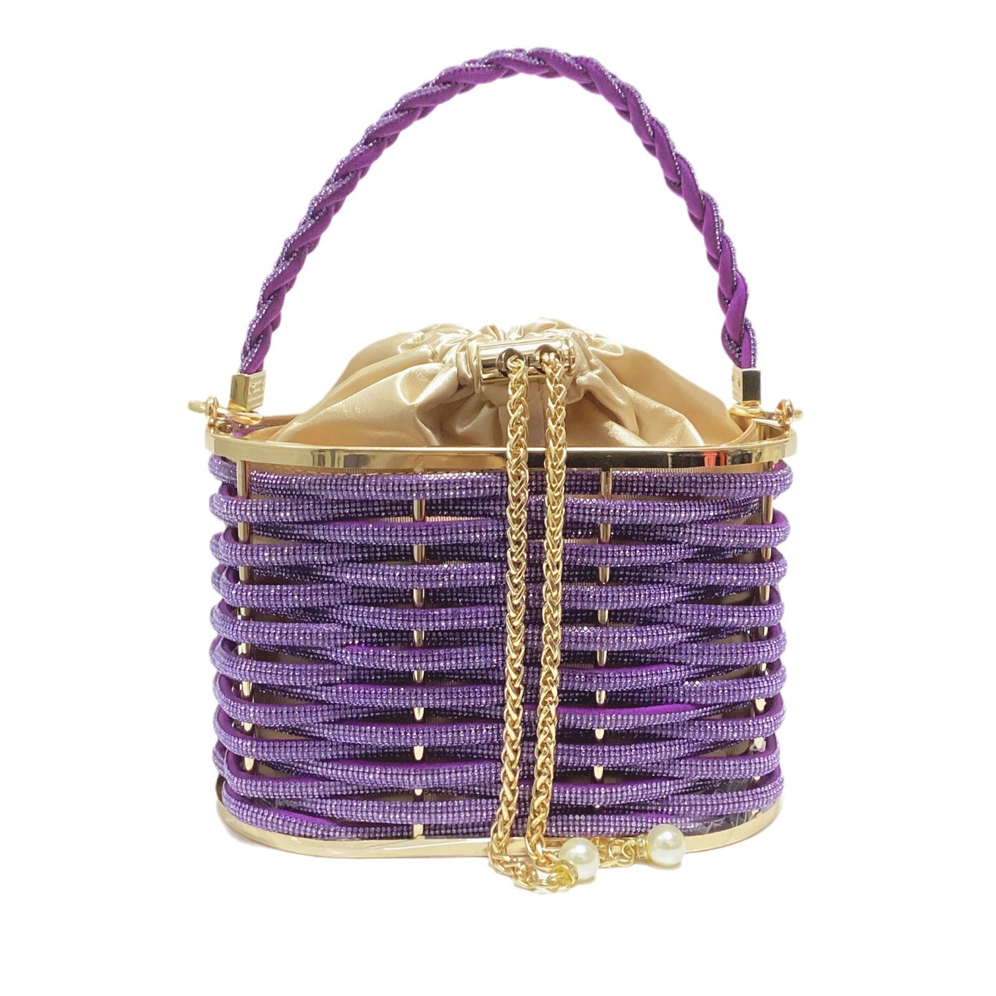 Women's Retro Shiny Diamond Rhinestone Chain Dinner Handbags