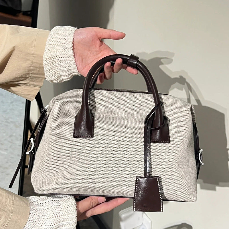 Women's High-grade Light Luxury Linen Contrast Color Bags