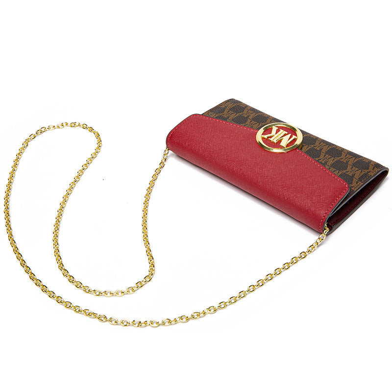 Women's Long Multifunctional Clutch Genuine Leather Chain Ladies Wallets