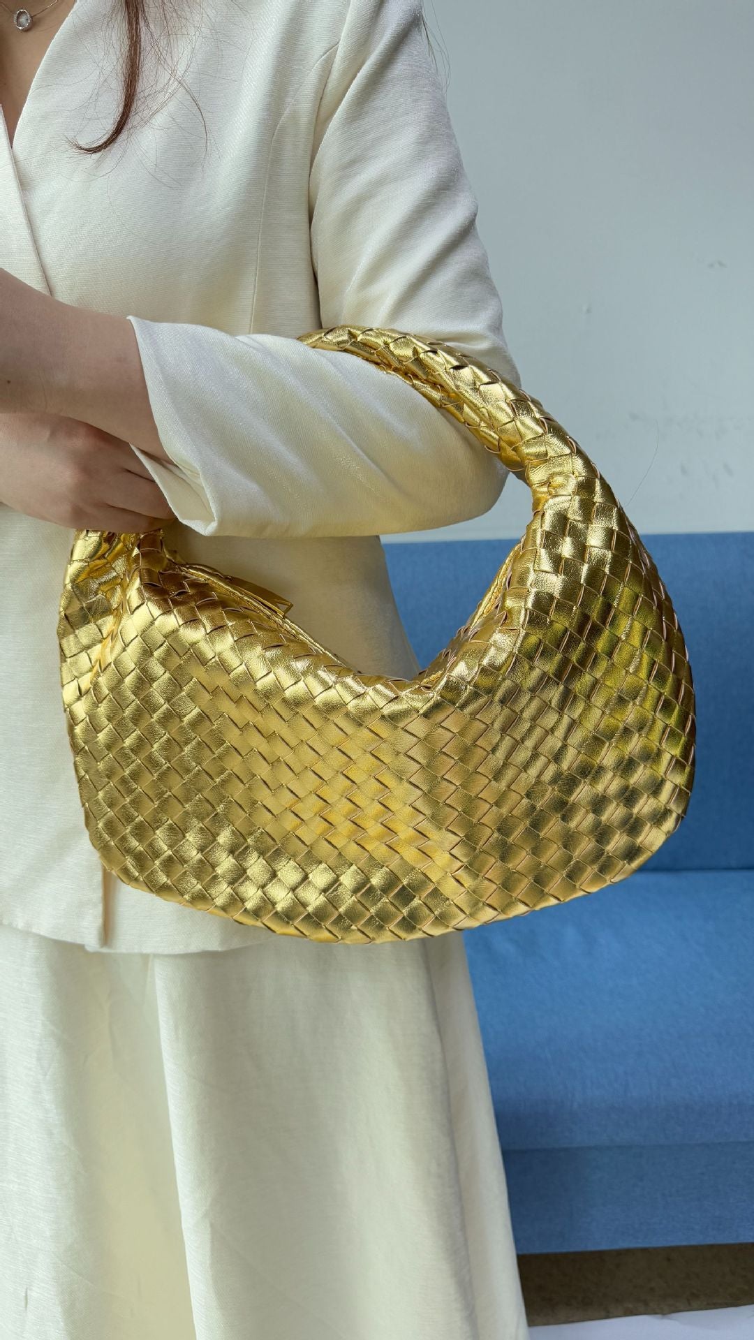 Women's Denim Woven Hand Holding One Underarm Handbags