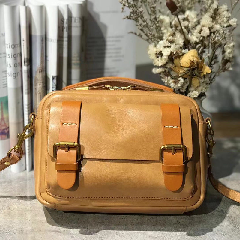 First Layer Cowhide High-grade Niche Tooling Crossbody Bags