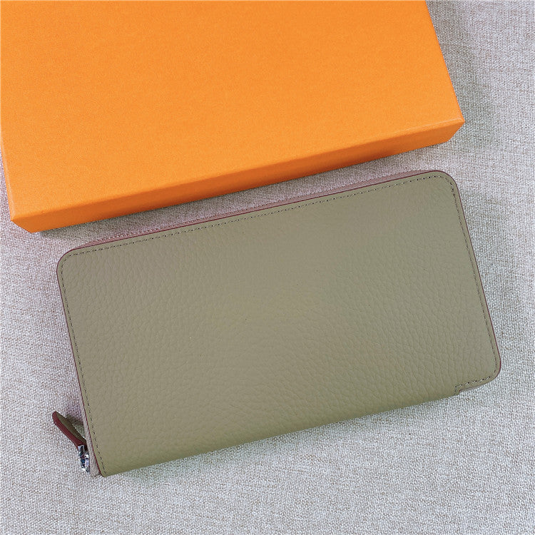 First Layer Cowhide Unisex Long Zipper Ladies Wallets