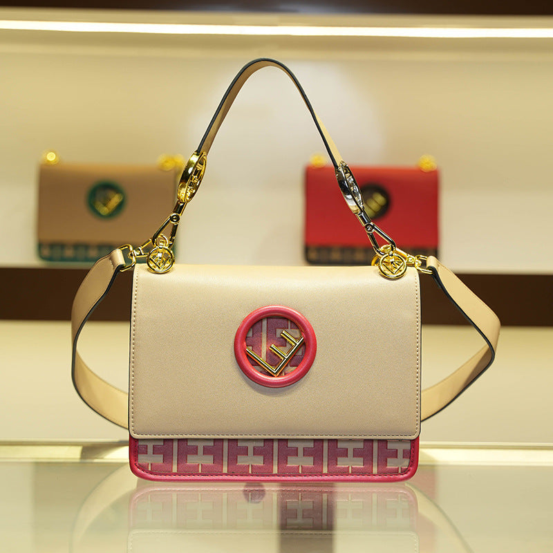 Women's Leather Wide Strap Portable Fashion Embossed Crossbody Bags