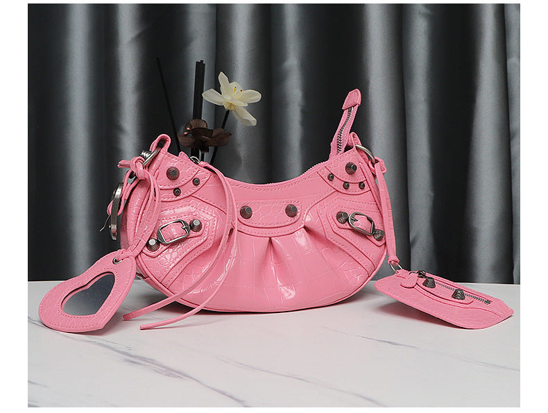 High Quality Rivet Motorcycle Sweet Cool Hot Three-in-one January Crossbody Bags