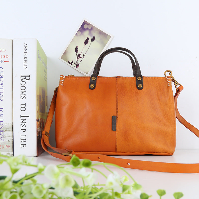Women's Vintage Leather Fashion Commuter First Layer Shoulder Bags