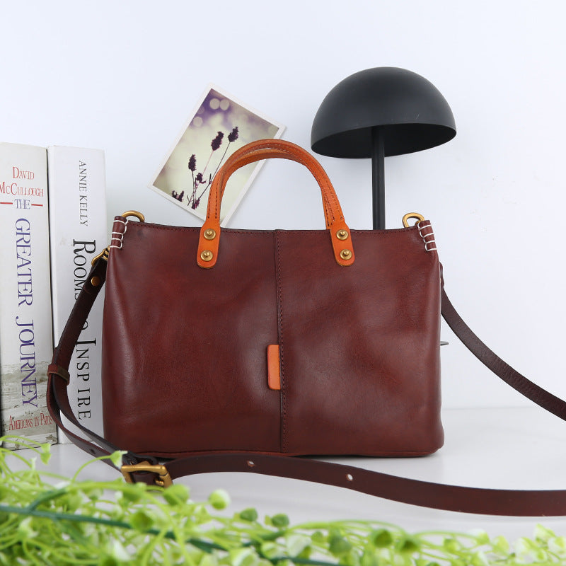 Women's Vintage Leather Fashion Commuter First Layer Shoulder Bags