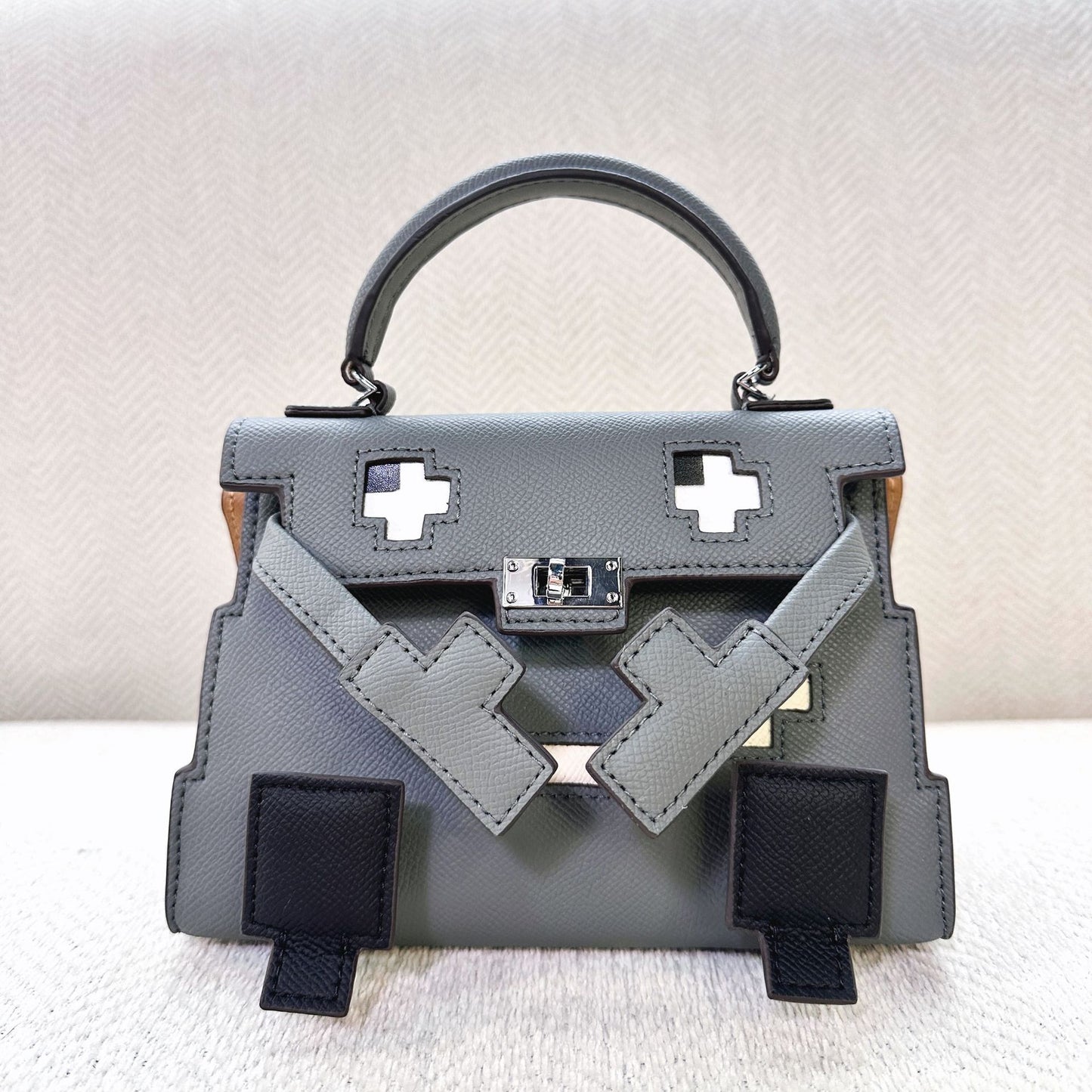 Women's Leather Mosaic Doll Little Monster Cute Bags