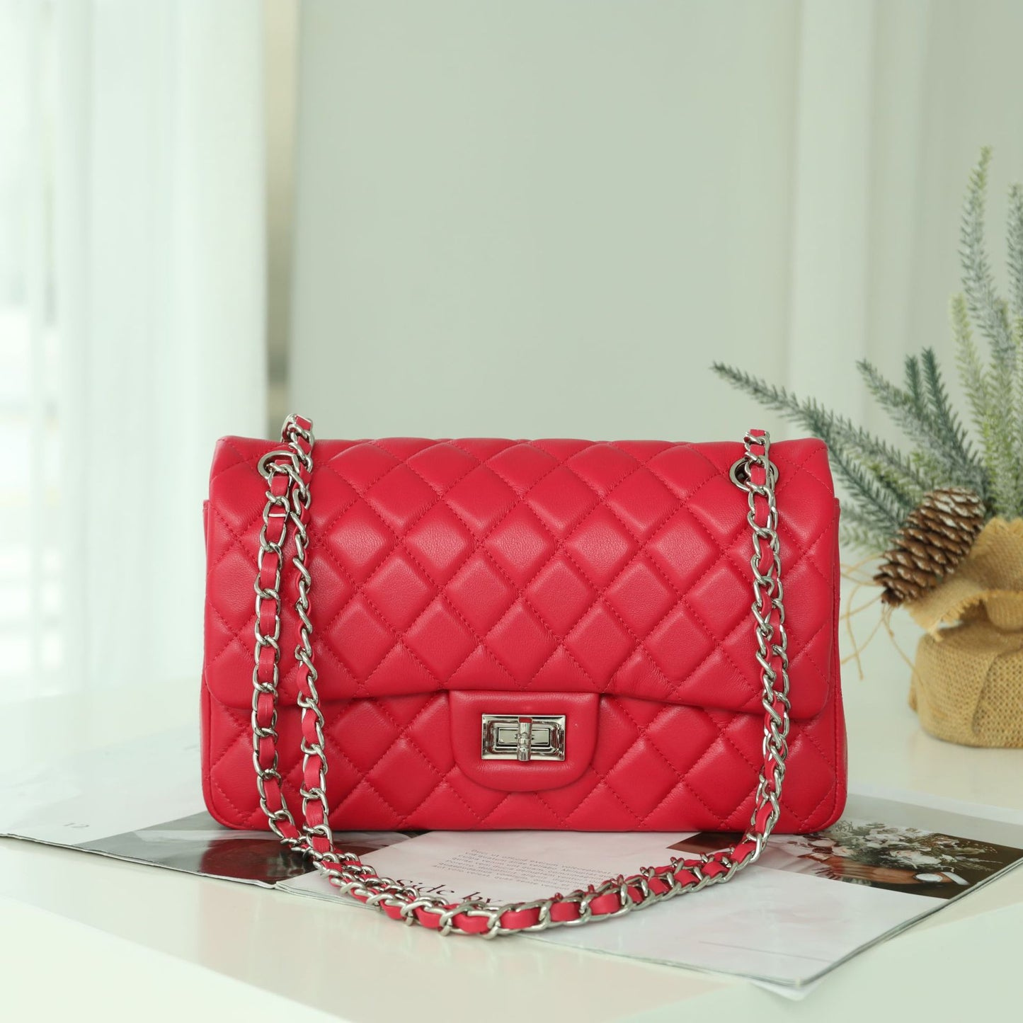 Women's Sheepskin Rhombus Chain Commuter Versatile High-grade Shoulder Bags