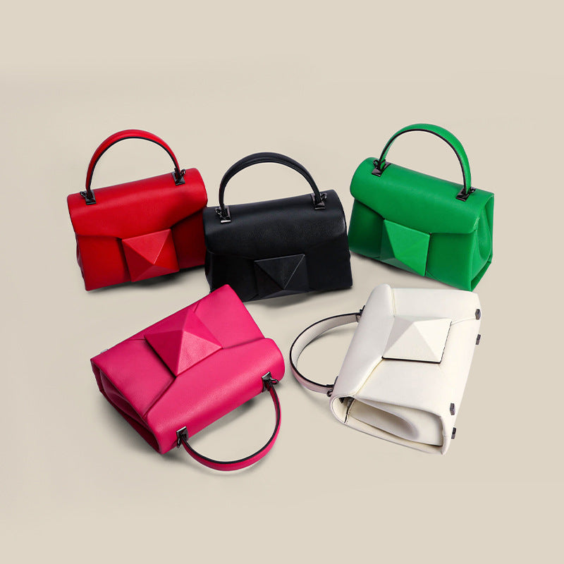 Women's Summer Genuine Leather Design Rivet Fashion Crossbody Bags