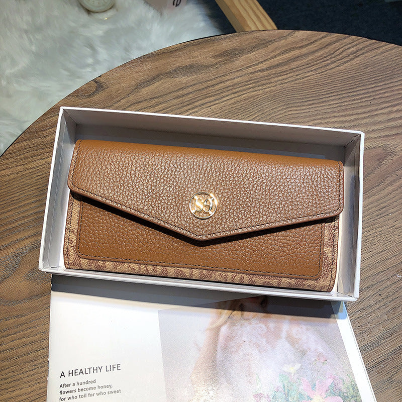 Women's Fashion Long Two Fold Leather Ladies Wallets