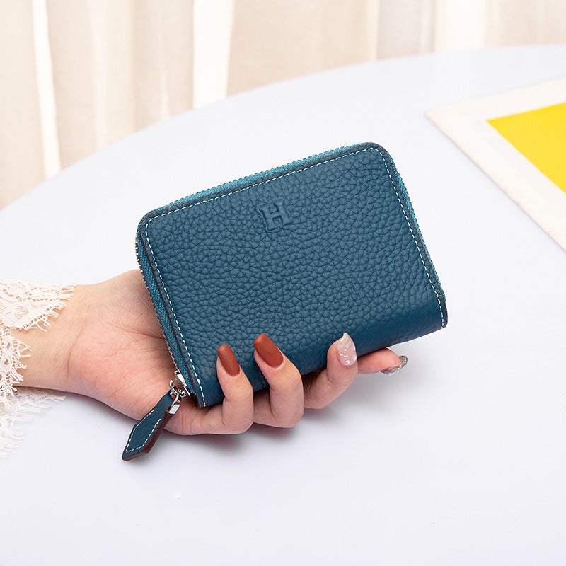 Women's Fashion Genuine Leather Simple Litchi Pattern Ladies Wallets
