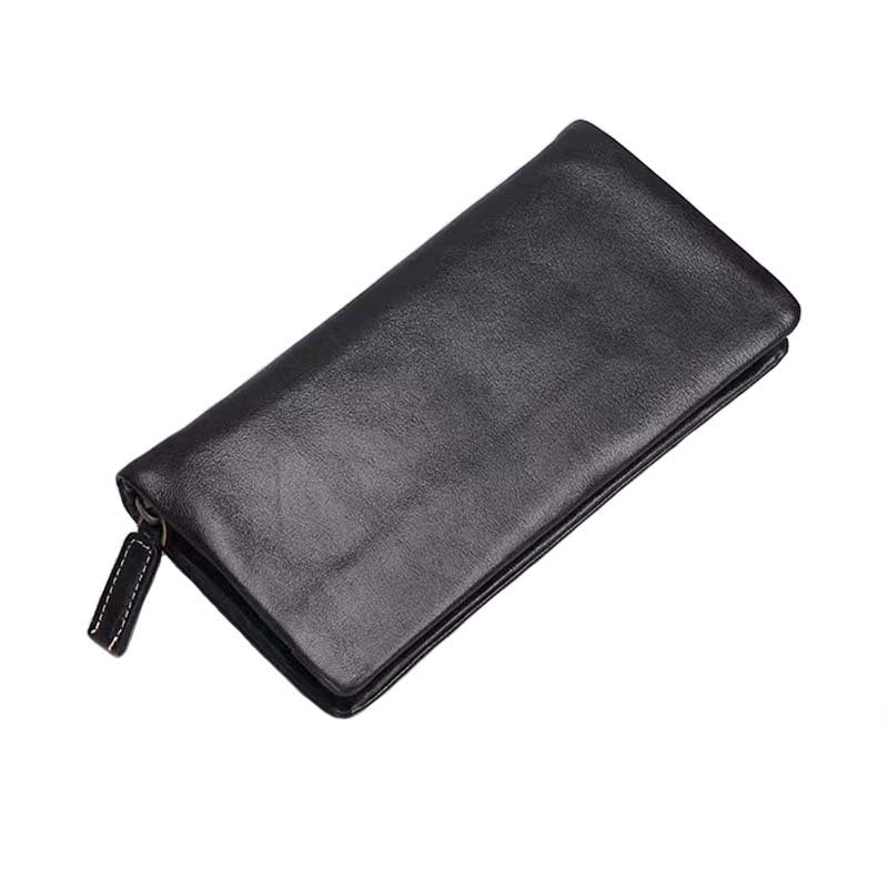 Men's Genuine Leather Vintage First Layer Long Men's Wallets