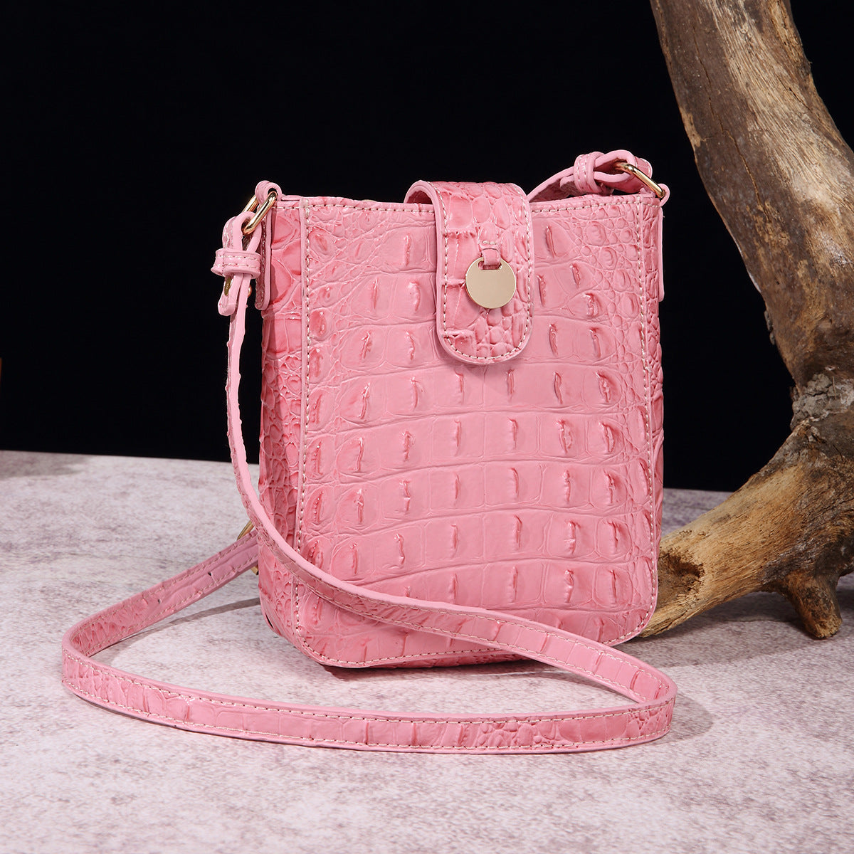 Vintage Cell Clutch Brahmin Crocodile Pattern Crossbody Bags