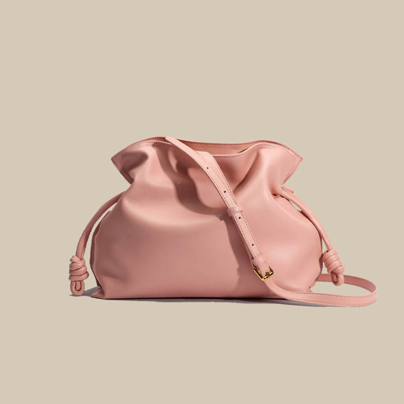 Women's Genuine Leather Lucky Medium Drawstring Versatile Crossbody Bags