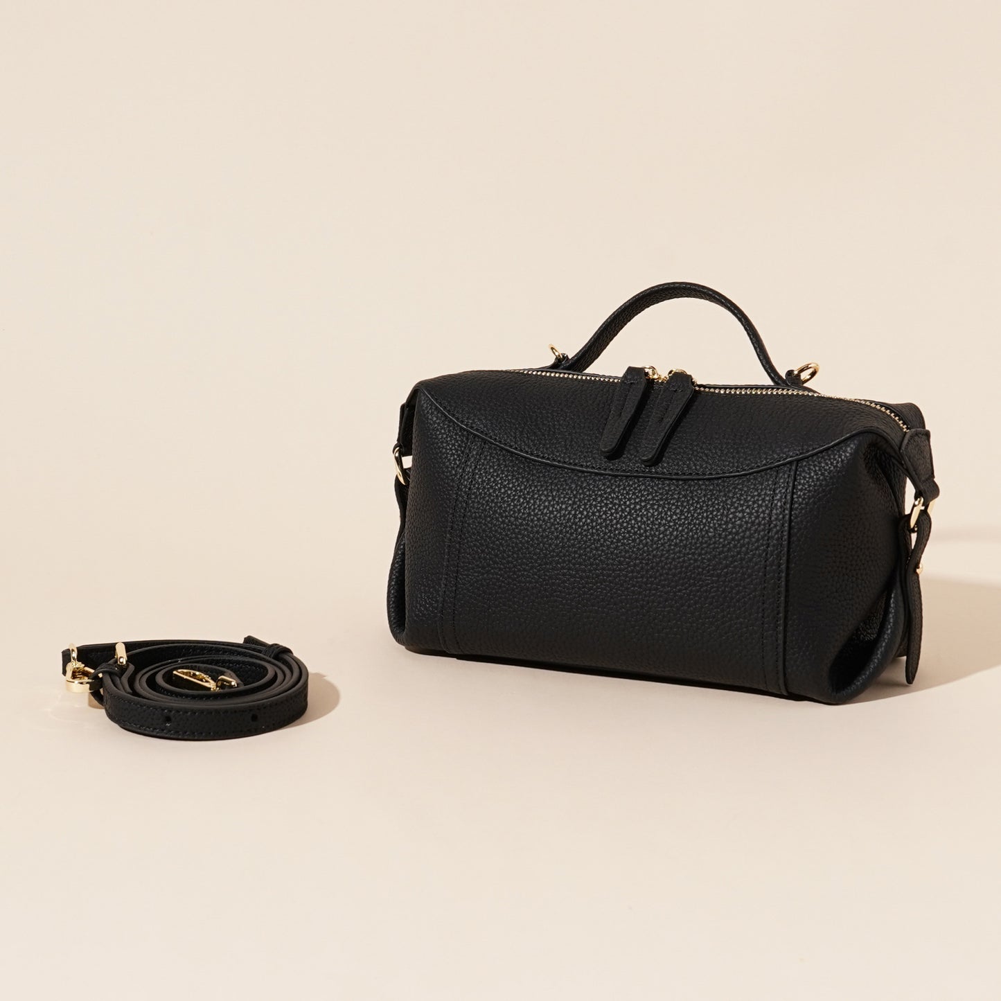 First Layer Cowhide Boston Simple Textured Bags