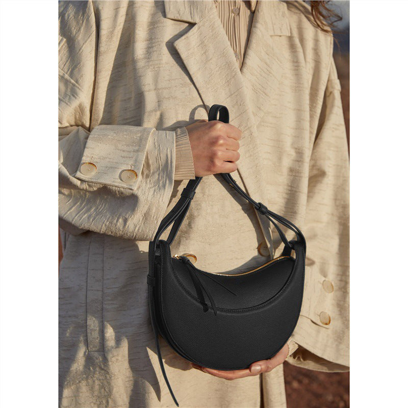 Women's French Design Advanced Texture Selenodont Leather Shoulder Bags