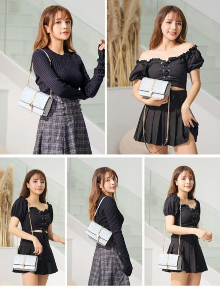 Women's Leather Summer Starry Sky Chain Fashionable Shoulder Bags