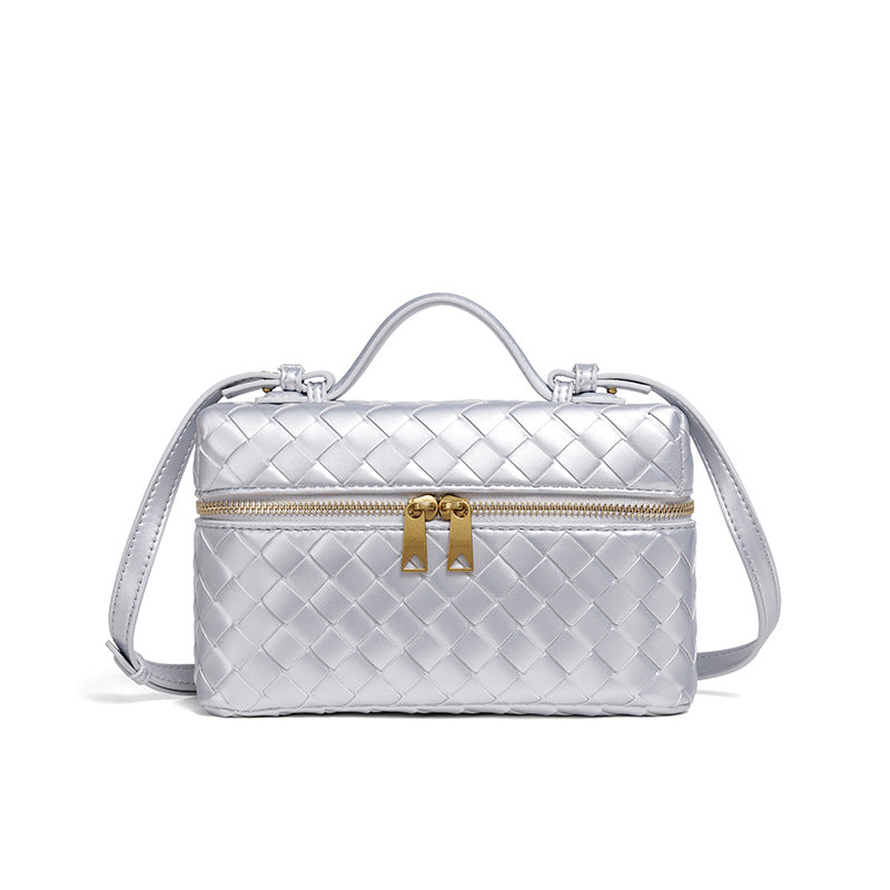 Fashion Popular Lunch Box Hand-woven Zipper Shoulder Bags