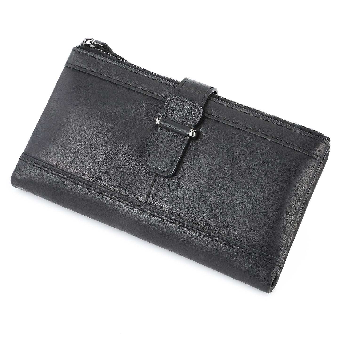 Men's Retro Crazy Horse Leather Swiping Long Men's Wallets