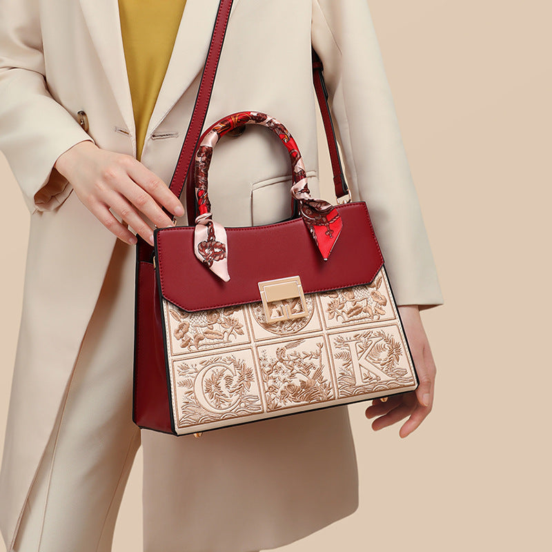 Women's Versatile Genuine Leather Mother High Sense Handbags