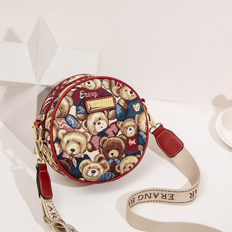 Women's Fashion Korean Trendy Canvas Round Shoulder Bags