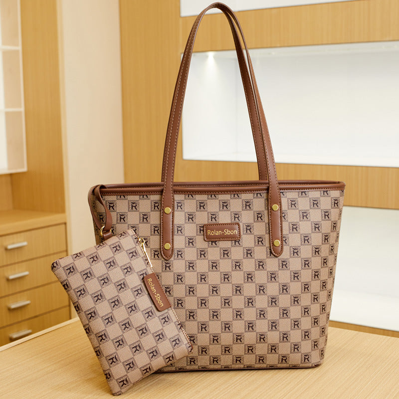 Women's Capacity Totes Printed Chessboard Plaid Mother Shoulder Bags
