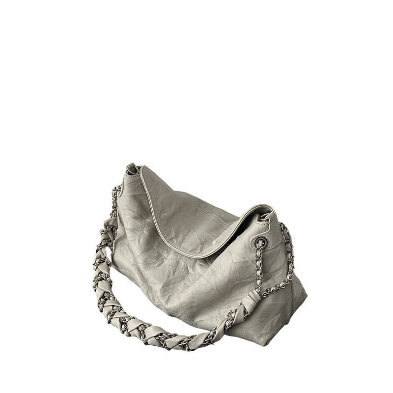 Women's High-grade Fashionable White Clutch Pattern Chain Shoulder Bags