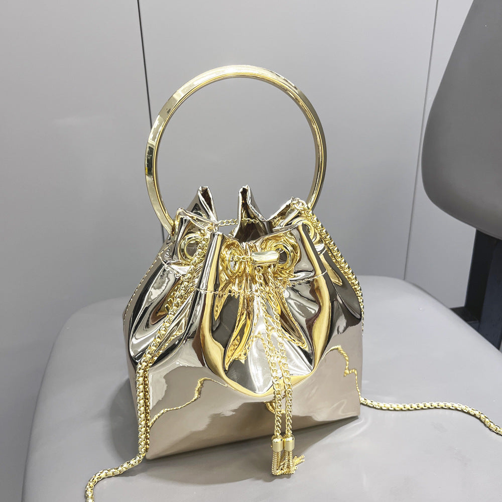 Women's Stylish Fashion New Metallic Chain Handbags
