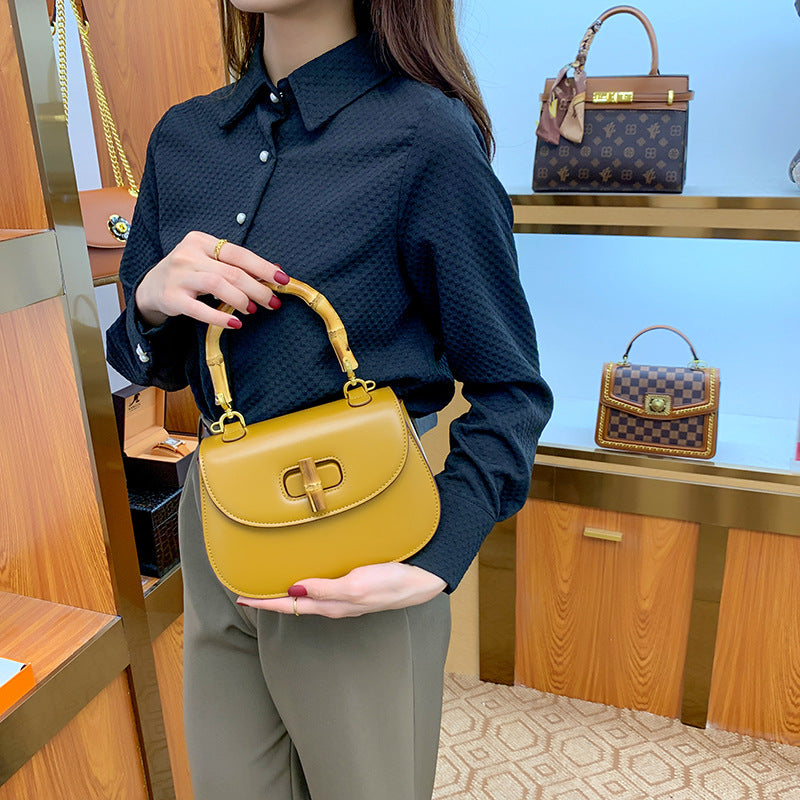 Women's Retro Bamboo Saddle Portable Fashion For Handbags
