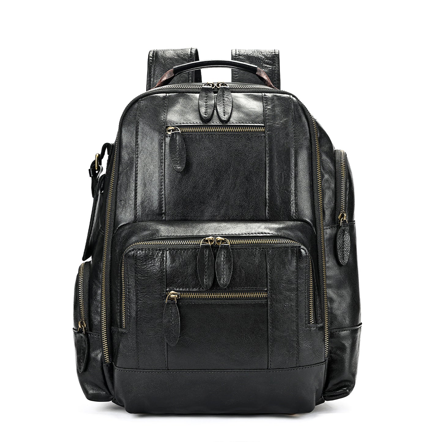 Men's Crazy Horse Leather Retro Computer Running Backpacks