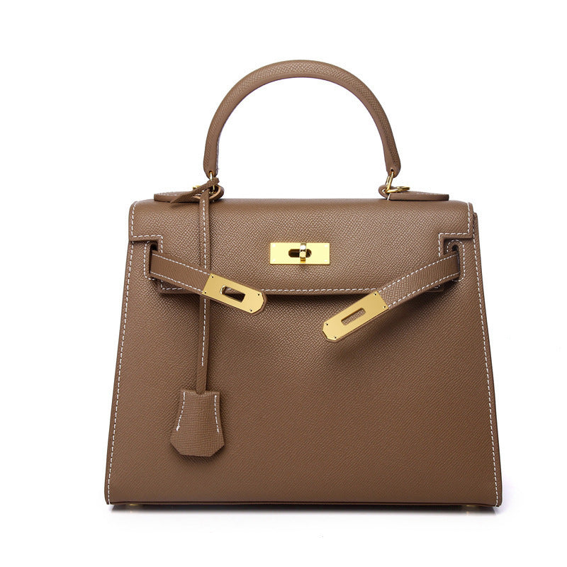 Women's Palm Print Cowhide Platinum Twist Genuine Handbags
