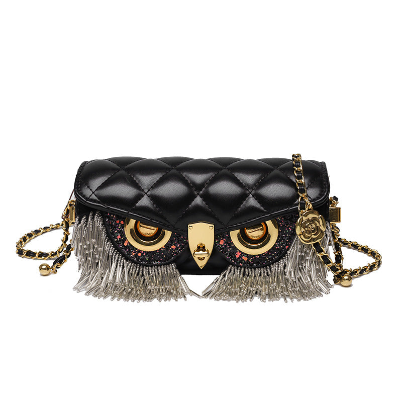Women's Tassel Diamond Chain Round Funny Fashion Shoulder Bags