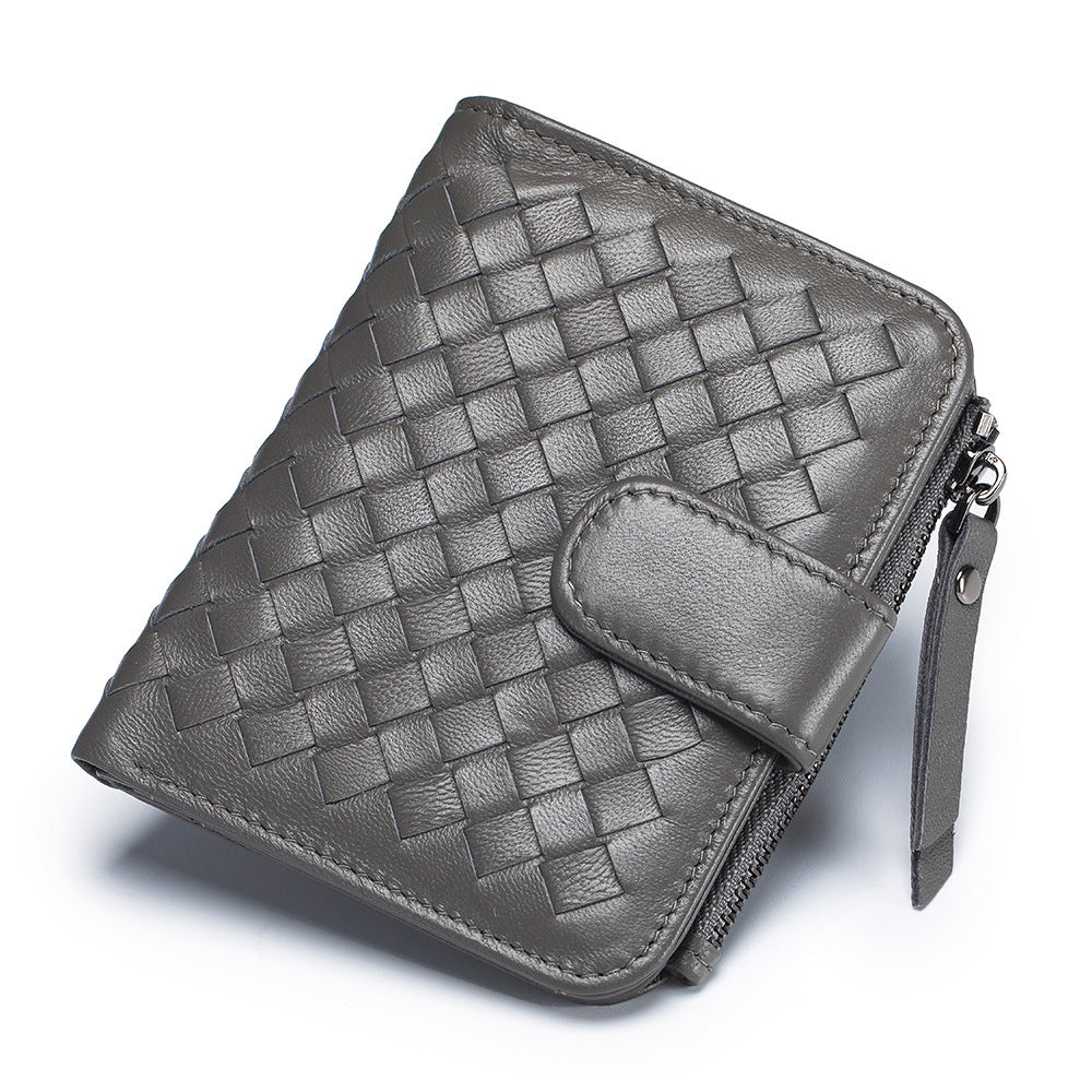 Women's Short Sheepskin Money Genuine Leather Classic Purses