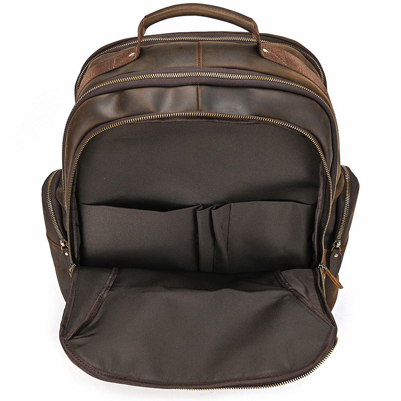 Men's Crazy Horse Leather Vintage Genuine First Backpacks