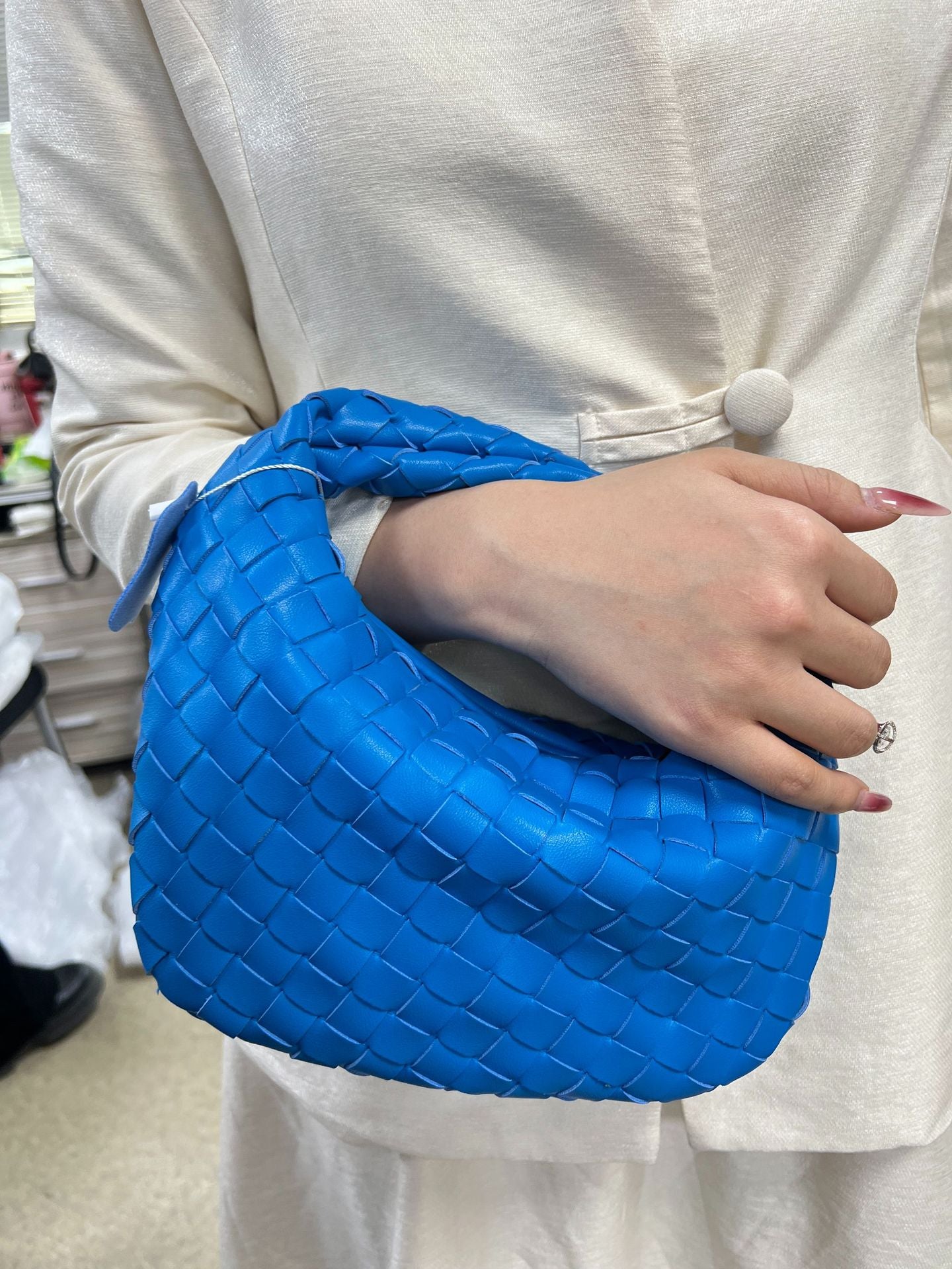 Woven Female Cloud Croissant Hand Holding Handbags