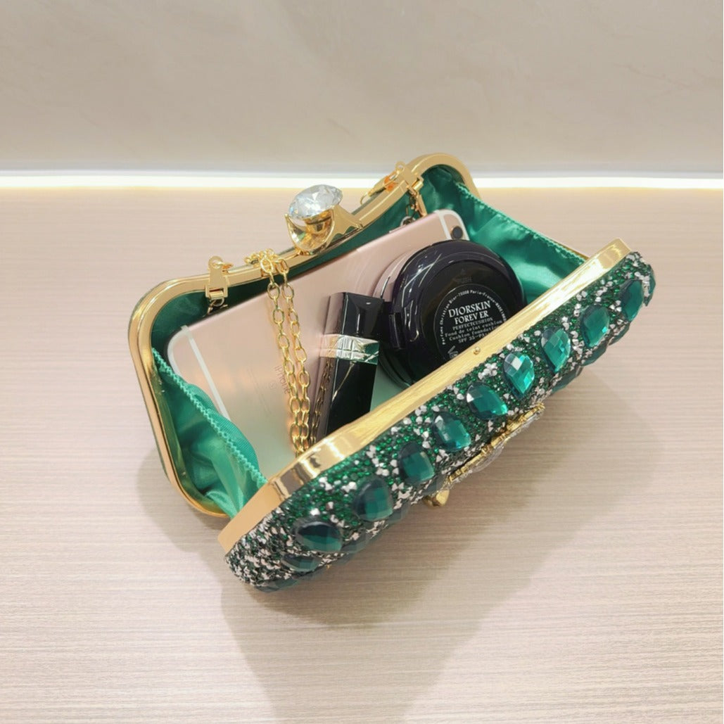 Women's Rhinestone Banquet Style Clutch Party Dinner Evening Bags
