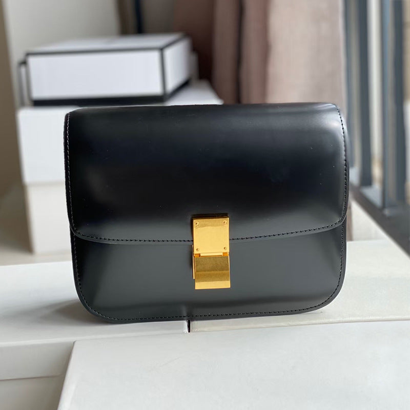 Glossy Hand Rub Grain First Layer Shoulder Bags