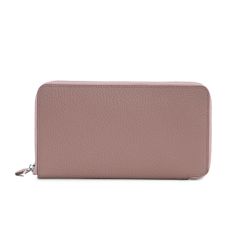 Women's Genuine Leather Long Thin Cowhide Billfold Ladies Wallets