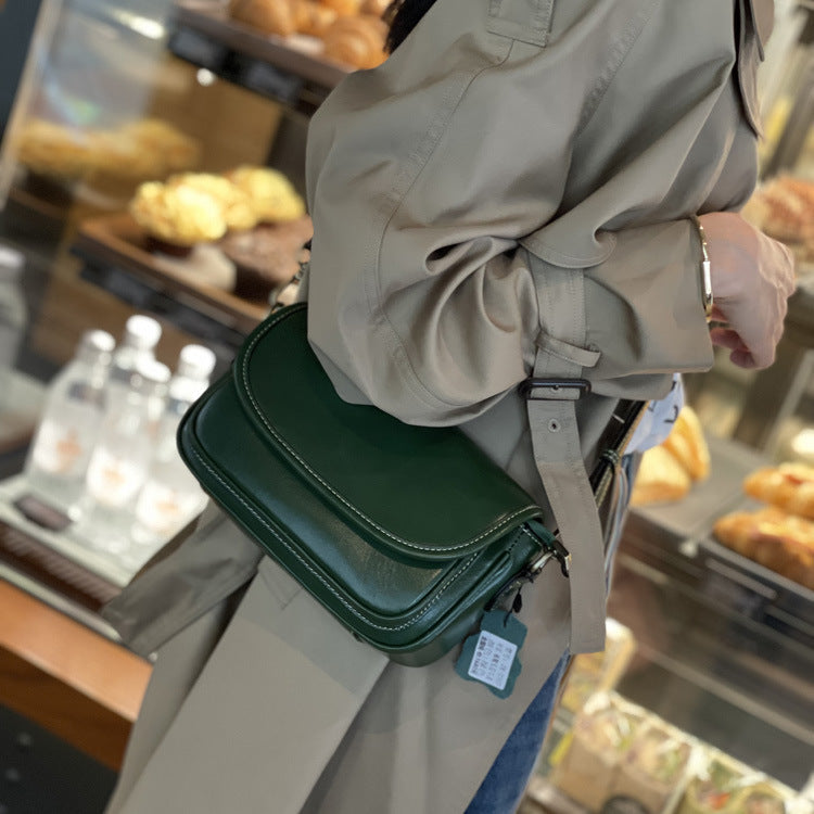 Women's Matching Cowhide Female Advanced Texture Niche Crossbody Bags