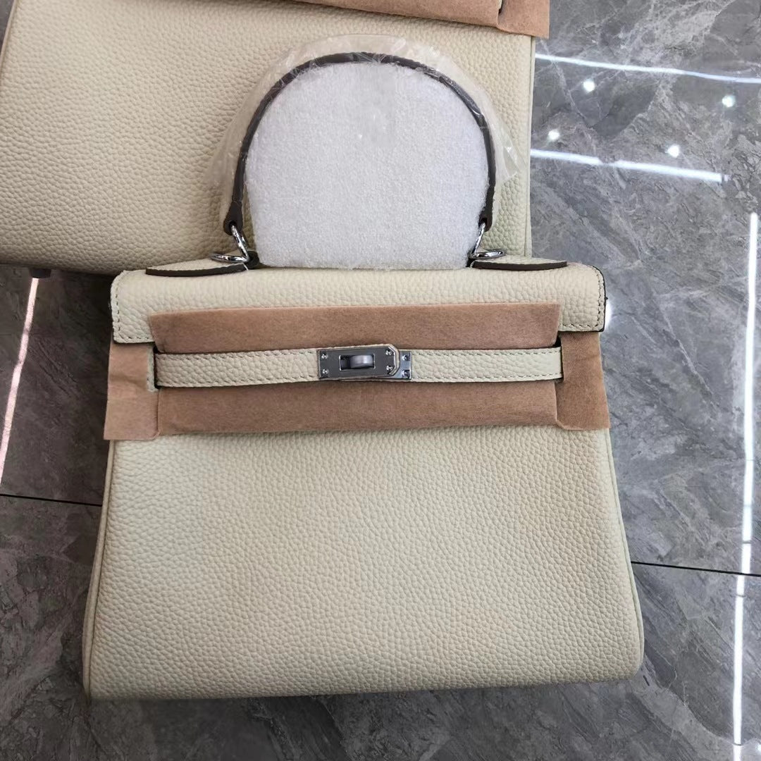 Women's Kelly Layer Cowhide Lychee Pattern Fashion Shoulder Bags