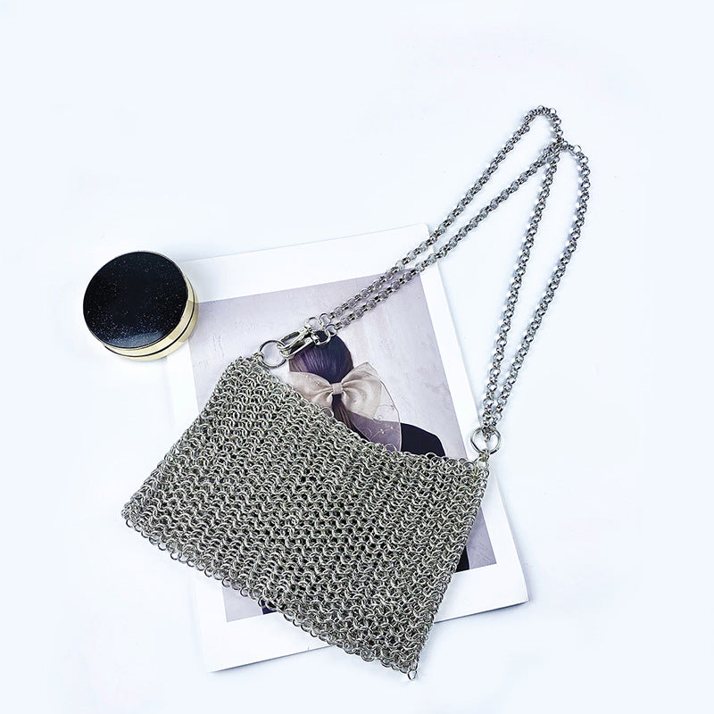 Shiny Hand-woven Metal Sequins Scale Hollow Crossbody Bags
