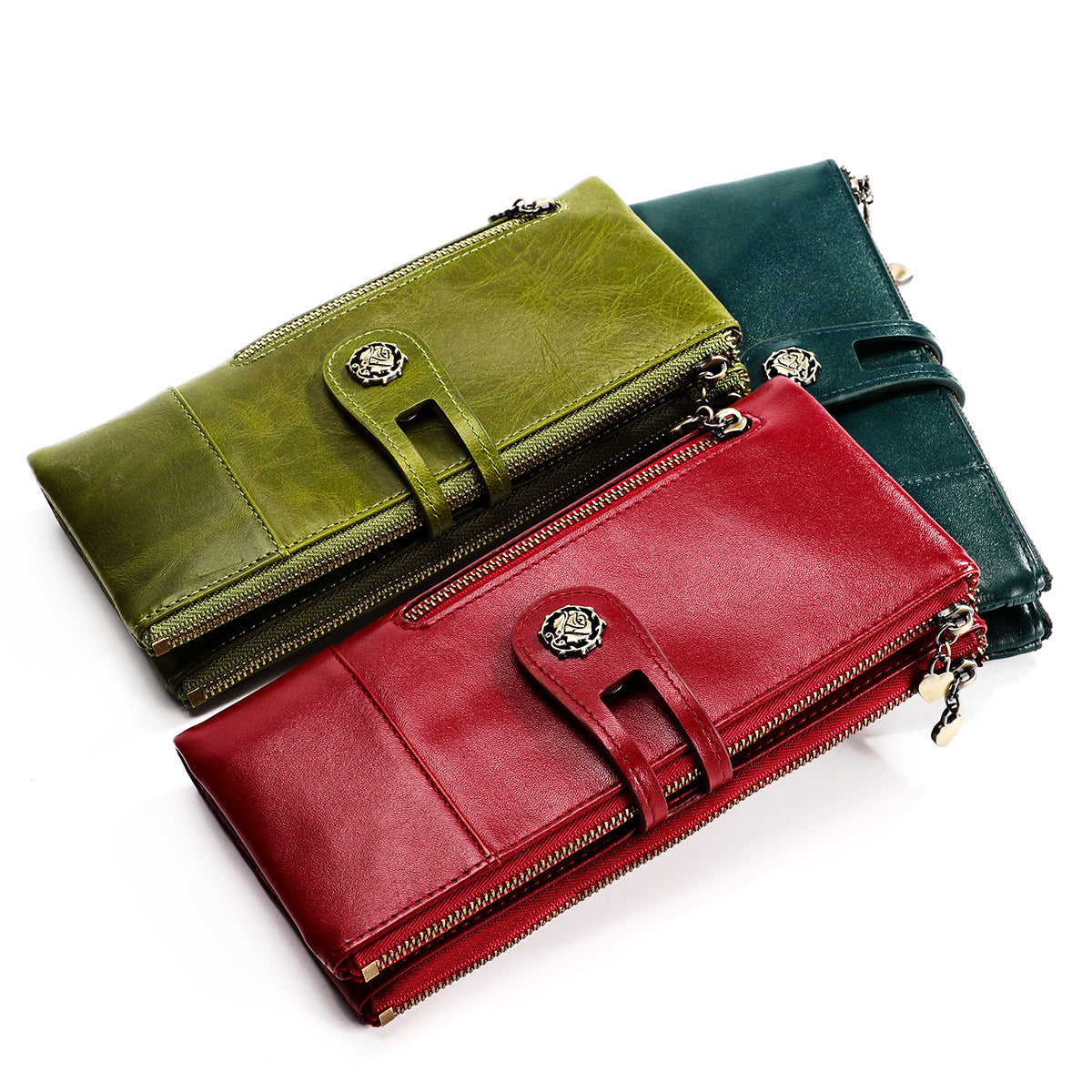 Women's & Men's & Leather Retro First Layer Cowhide Ladies Wallets