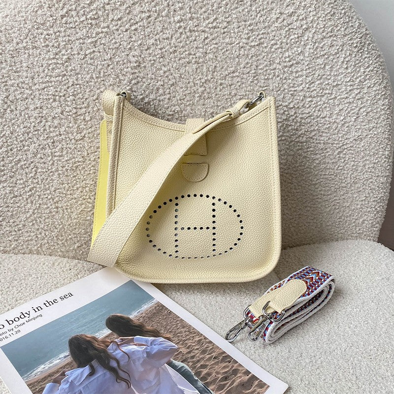 Women's Genuine Leather First Layer Cow Wide Crossbody Bags