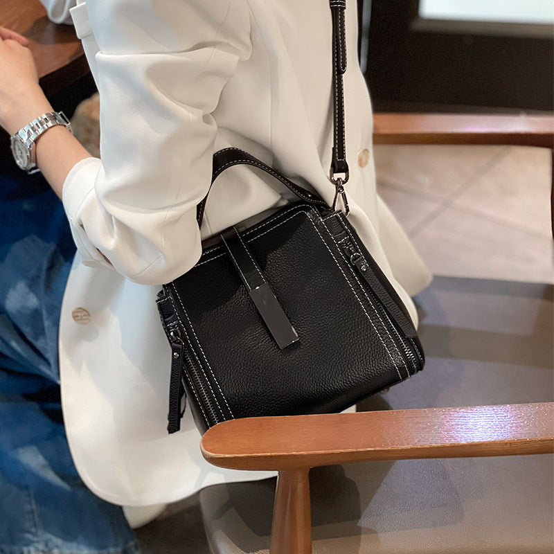 Women's Cowhide Leather High Sense Design Portable Crossbody Bags