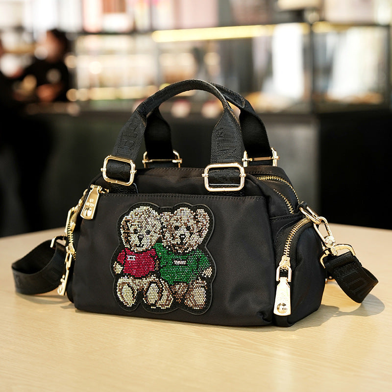 Women's Popular Portable Design Bear Boston Crossbody Bags
