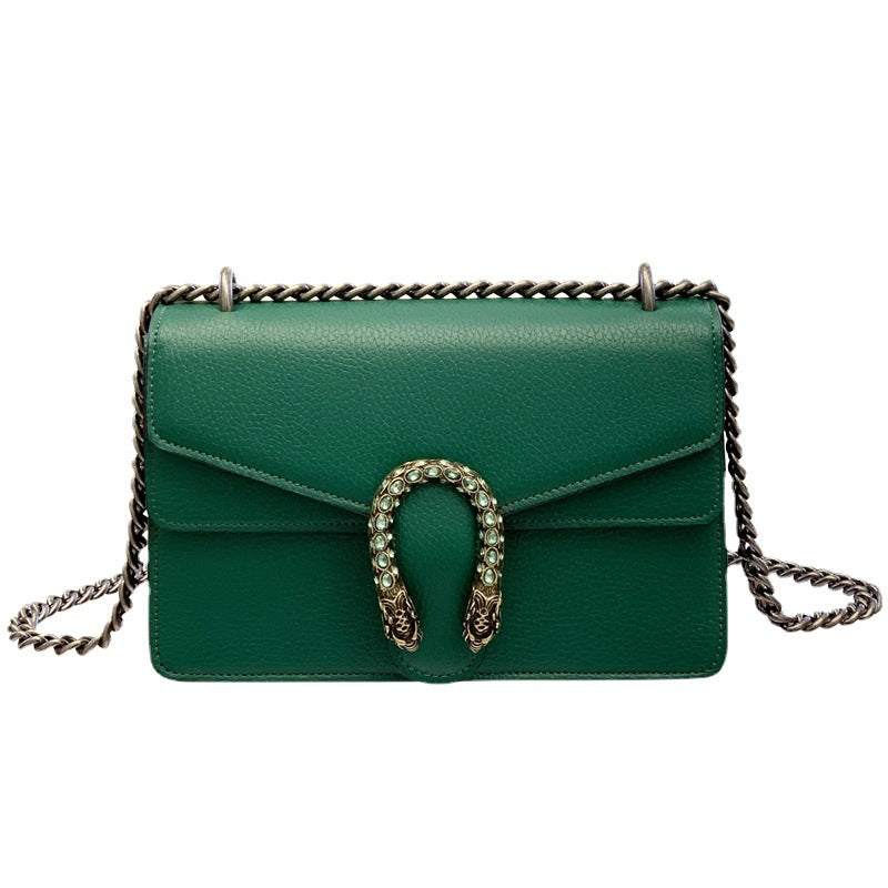 Women's Genuine Leather Dionysian Chain Design Underarm Arm Bags