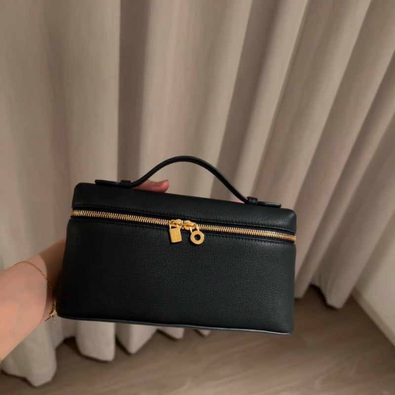 Leather Lunch Box Kelly Lychee Pattern Crossbody Bags