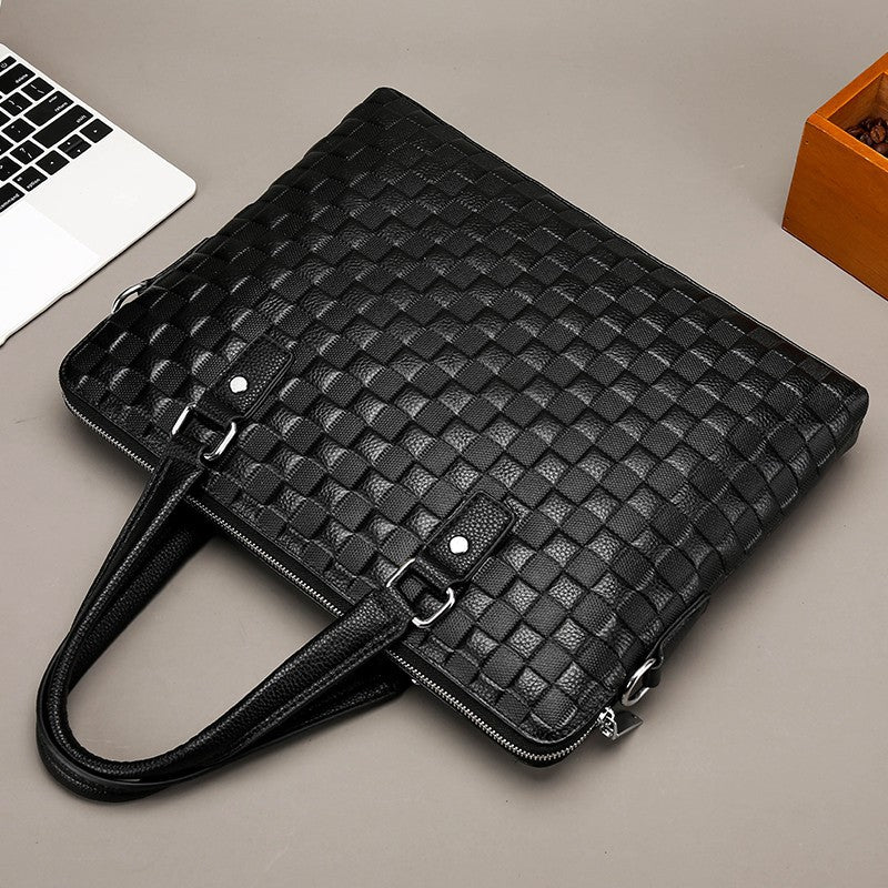 Men's Genuine Leather Business Horizontal Computer Boutique Men's Handbags