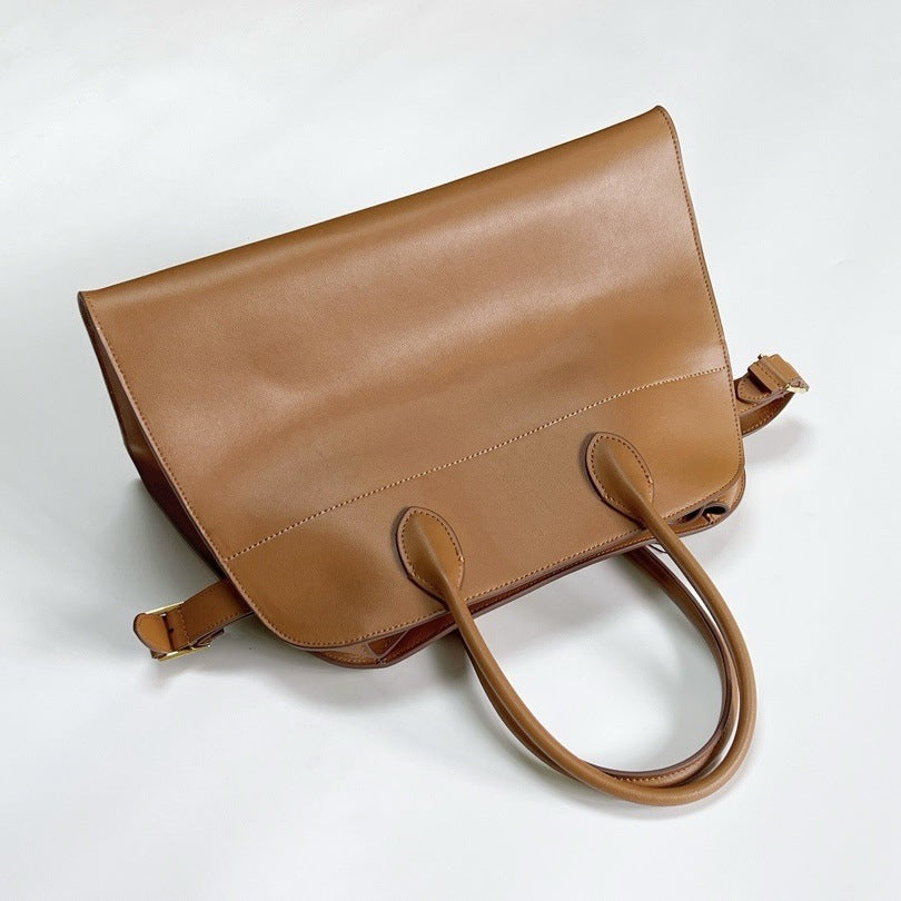 Textured Cowhide Large Capacity Totes Minimalist Handbags